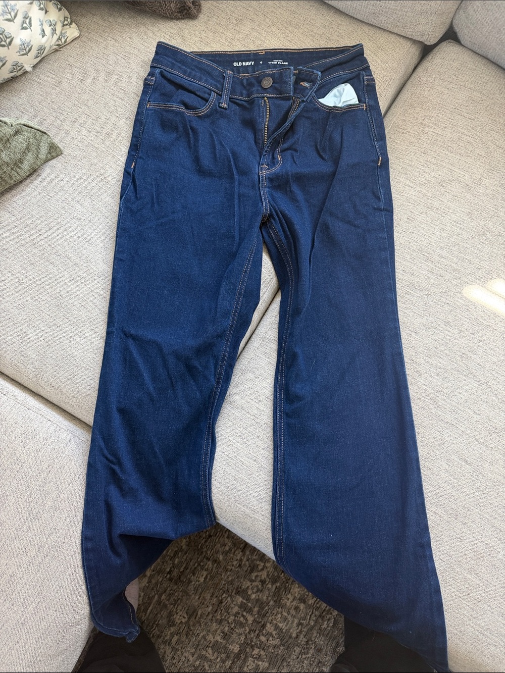 Old Navy Women's Dark Indigo Wide-Leg Jeans